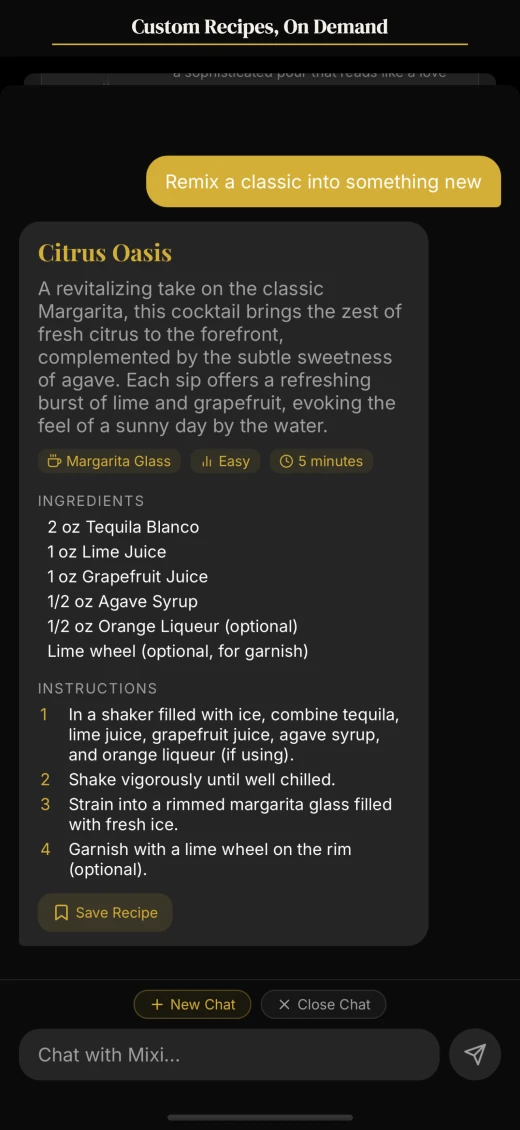 AI mixologist conversation crafting a Gin Sour recipe