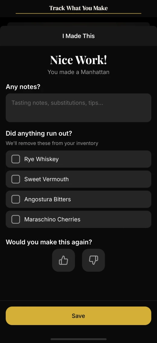 Track what you make