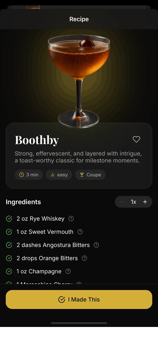 Cocktail recipe