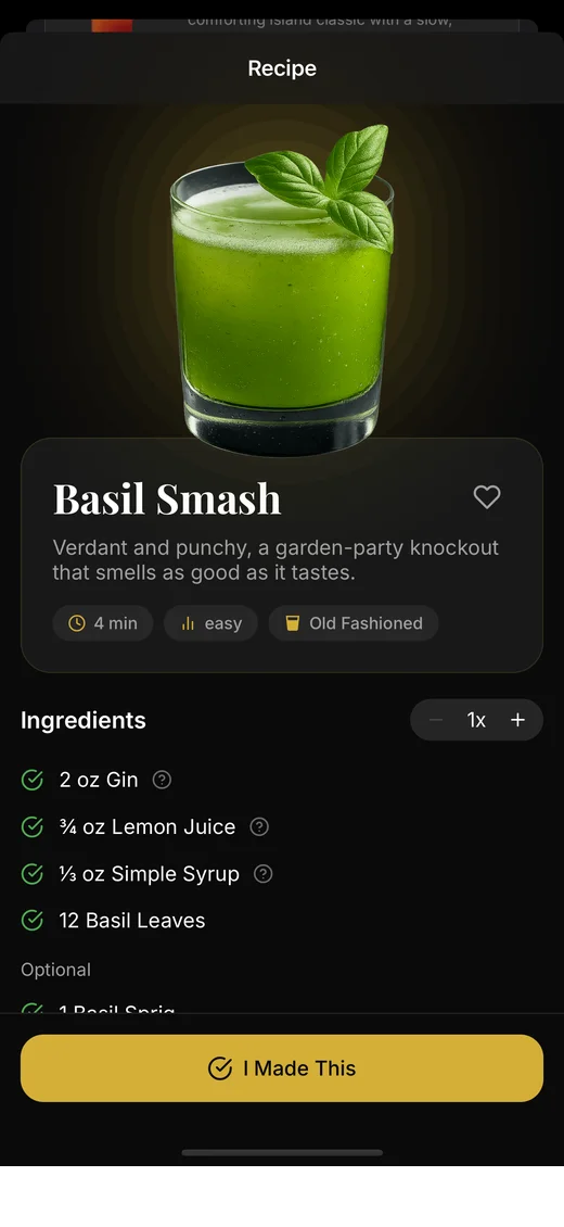 Basil Smash recipe