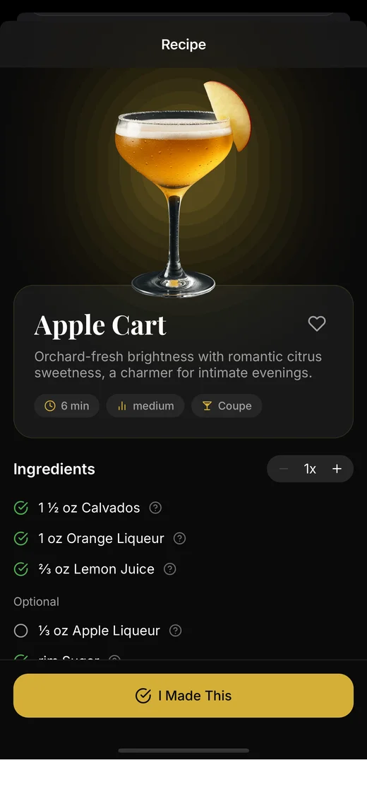 Cocktail recipe