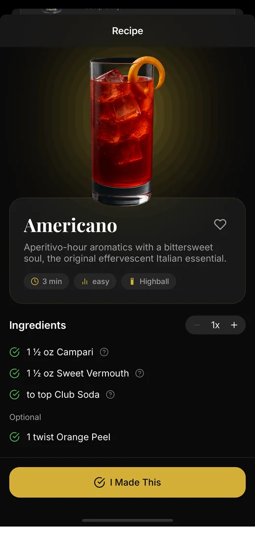 Cocktail recipe